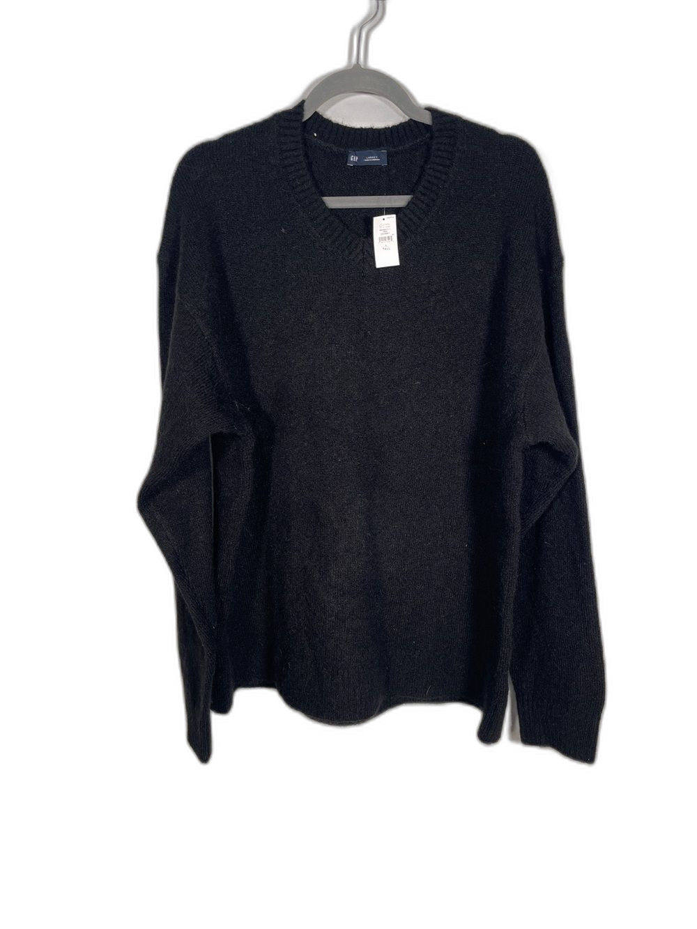 GAP MENS BLACK V NECK SWEATER ALPACA WOOL LARGE TALL NEW WITH TAGS